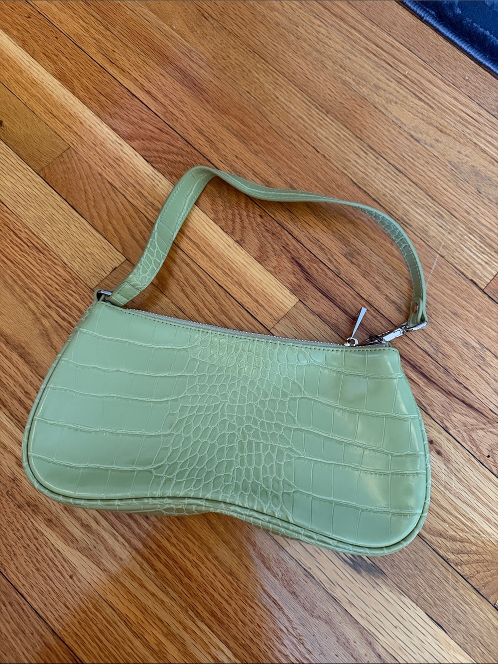Green Croc-Embossed Shoulder Bag - Women